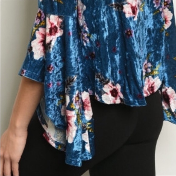 Blue Velvet Spring Time Shrug Bell Sleeves - Picture 7 of 7